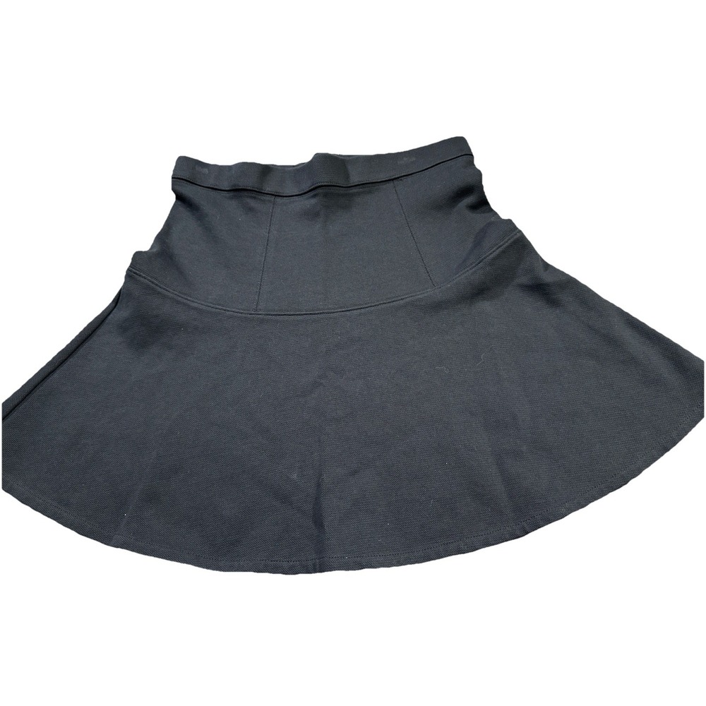 Madewell Women’s Mini Skirt Size 4 Black Fit & Flare Cotton Blend W/ Cotton Trim
